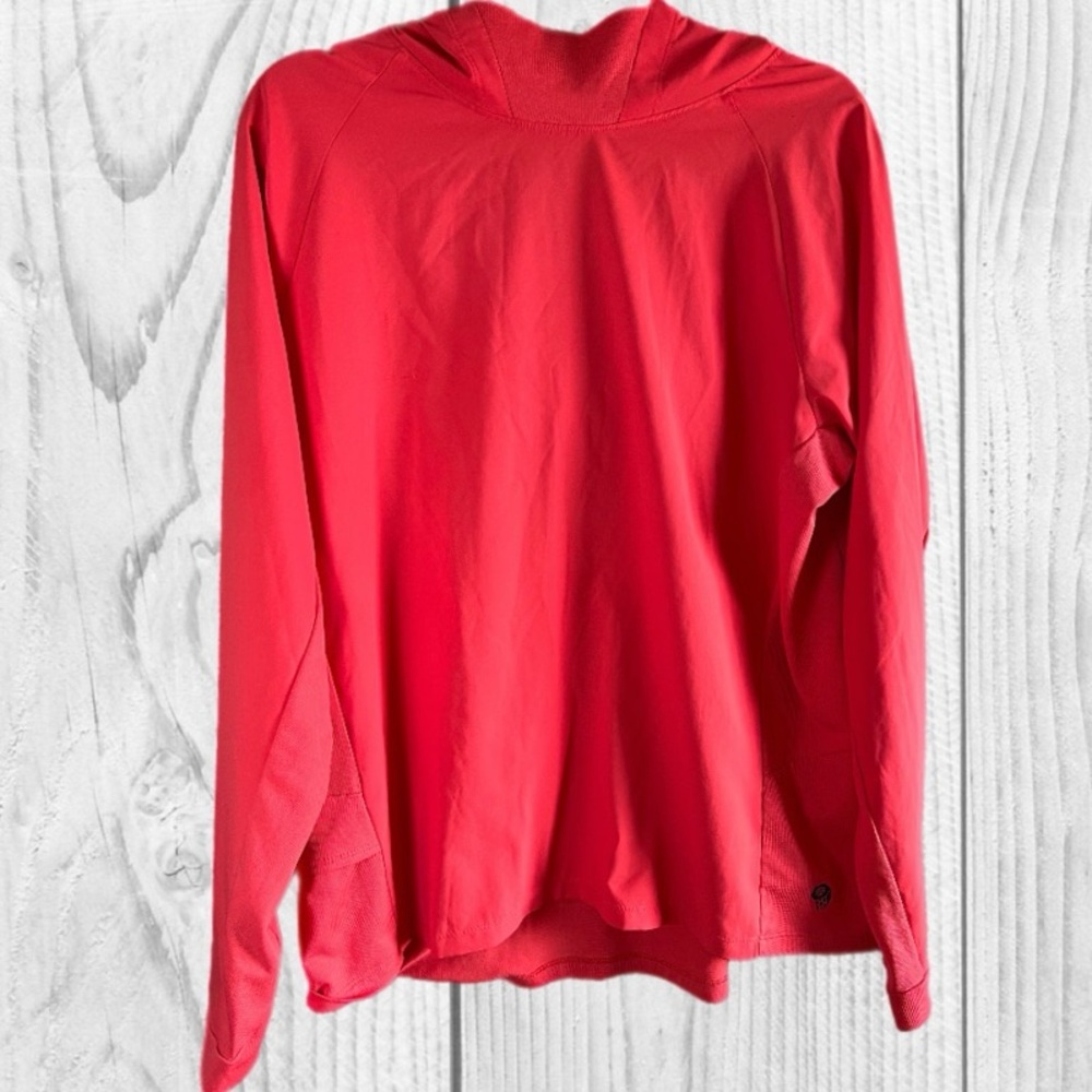 Mountain Hardwear Men's Long Sleeve Hooded Shirt Bright Red outdoor hiking XL